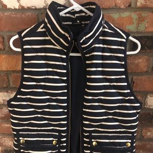 J. Crew Blue and White Striped Vest